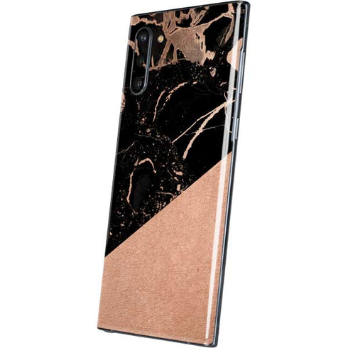 Black and Rose Gold Marble Split Galaxy Note 10 Skin